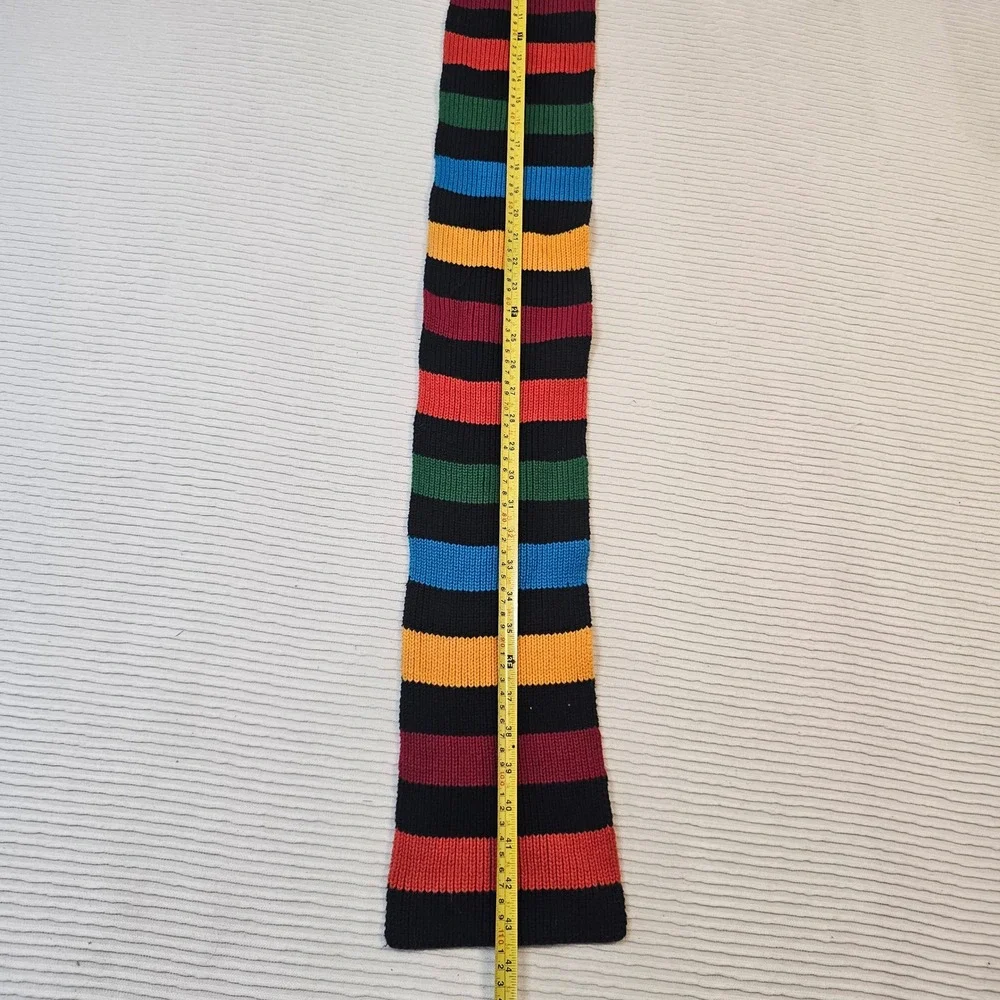 Unbranded Multi Color Striped Knit Scarf Rainbow Ribbed Winter Wrap Accessory